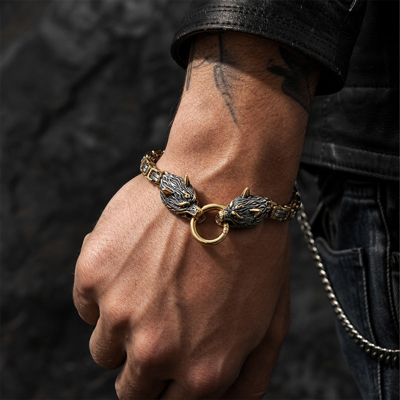 🐺Viking Wolf Head Mjölnir Hammer Jewelry Set ⚡– Stainless steel with Byzantine chain – Bold & durable – perfect for daily wear or gifting ✨💪