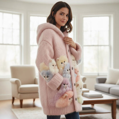 🐱 Nya Djurmönster 3D Tryckad Sweatshirt