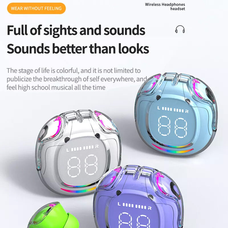 Bluetooth-headset i örat med lång livslängd och digital display