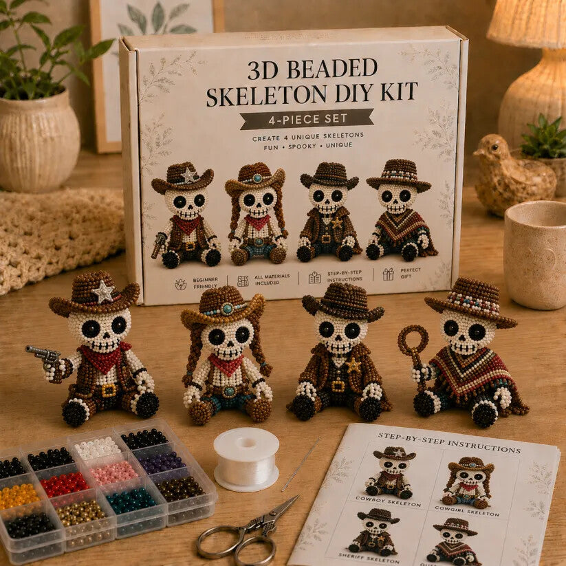 🔥💀 3D Beaded Skeleton DIY Kit