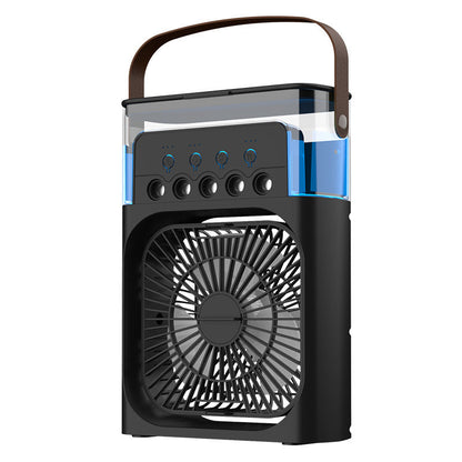 ❄️ Multi-Functional Mist Cooling Fan with Ambient Light