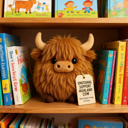 Plush Highland Cow för emotionellt stöd🎉