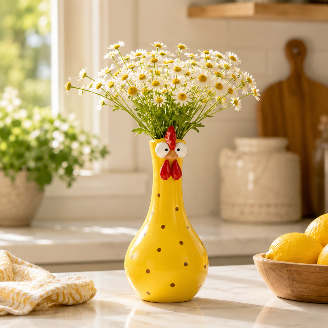 Cluck & Bloom-Whimsical Chicken Flower Vase