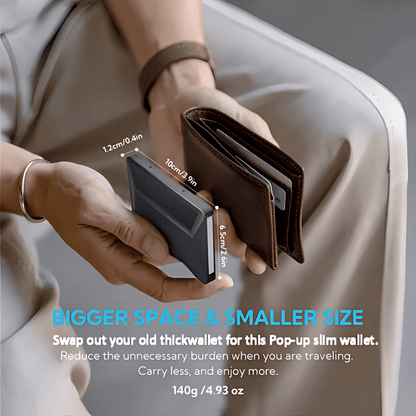 🔥Hot Sale 49% OFF🌟💰 Pop-up Compact Men's Metal Wallet with A Sliding Money Clip Mechanism