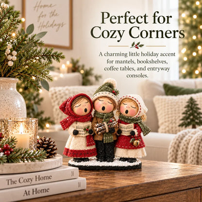 🎄 Vintage Christmas Carolers Figurine | Cozy 3-Person Tabletop Holiday Decor 🎶