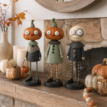 Primitive Pumpkin Friends – Vintage Halloween Figurines Collection