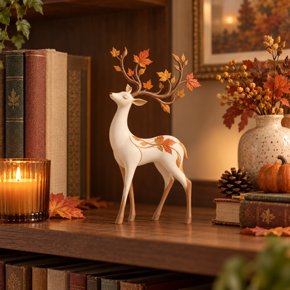 🍁Autumn Leaf Antler Deer Figurine🦌