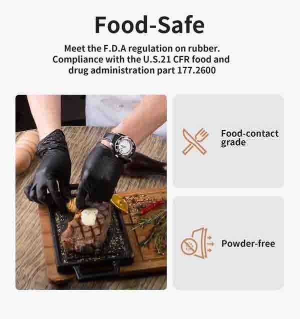 100/50-pack svarta engångshandskar av nitril