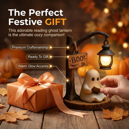👻Reading Ghost LED Tree Light – Cosy Halloween Desk Decor 💡