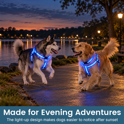 🐾✨LED Light-Up Dog Harness and Leash Set