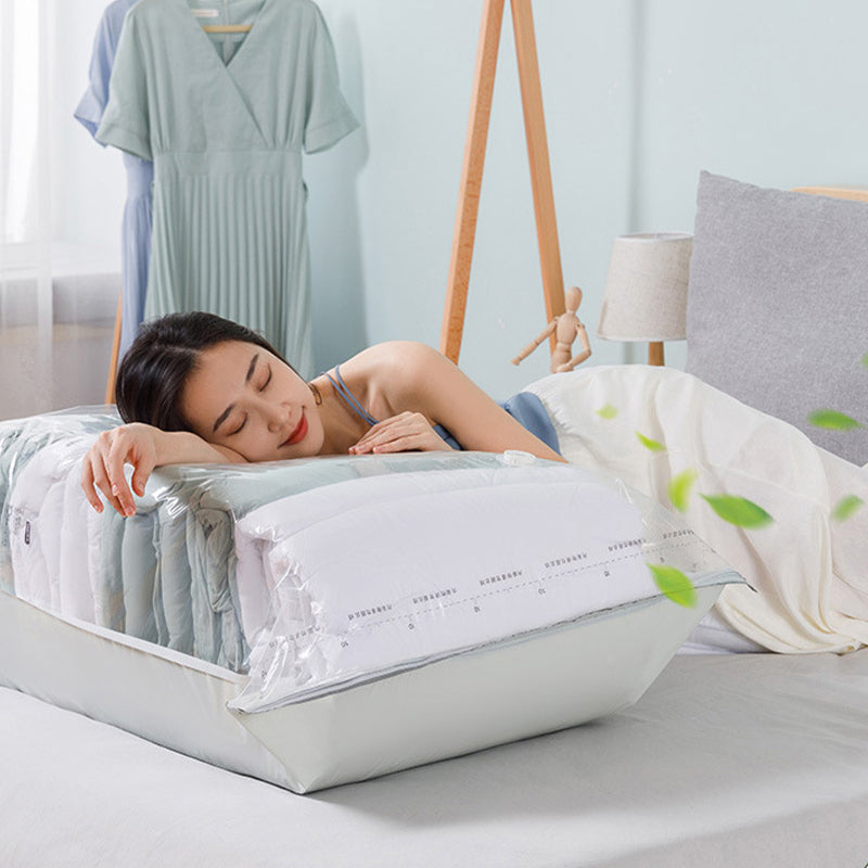 Återanvändbara förvaringspåsar med vakuumfri kompression