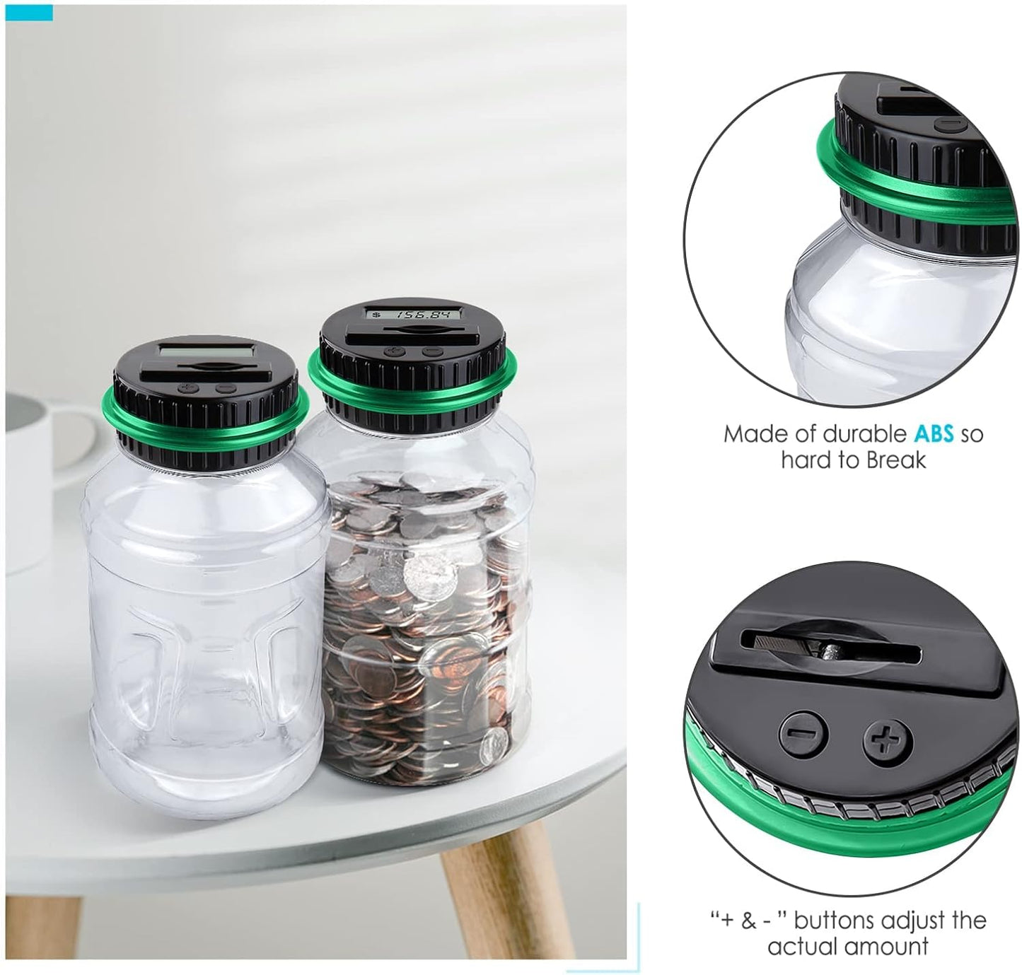💰Watch Savings Grow – Digital Money Box with Auto Coin Counting & Target Setting
