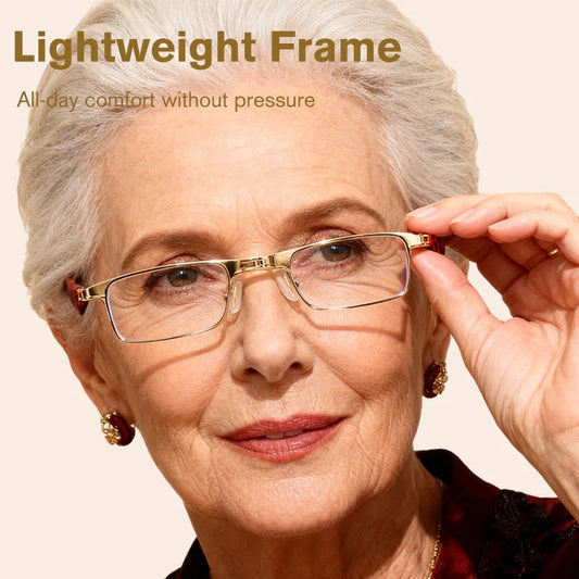 👓Folding reading glasses with blue light filter and cas