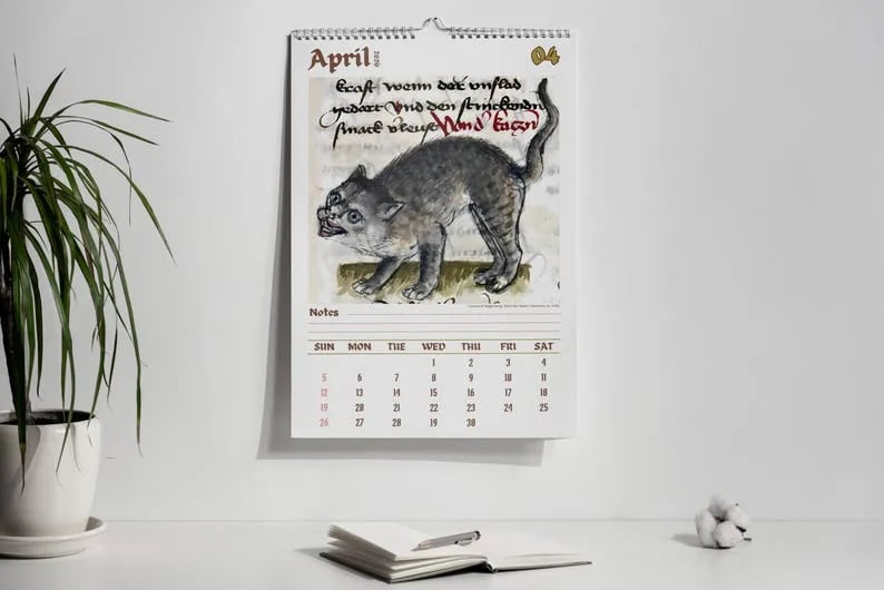 🔥Last Day 49% OFF - 🗓️🎨 Meet the Weird Cats in Renaissance Paintings 2026 Calendar