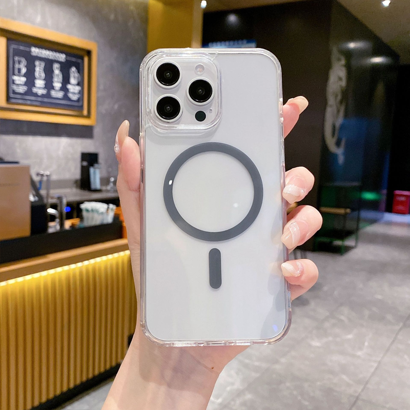 Transparent magnetiskt mobilskal med mjuka kanter