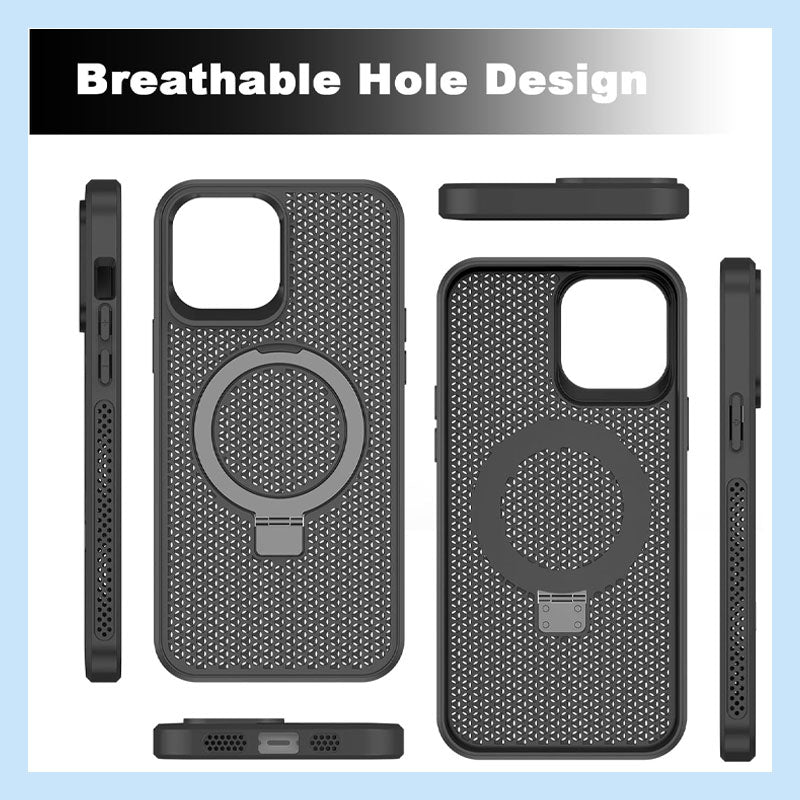 Honeycomb Hole Heat Dissipation Bracket Magnetic Mobile Phone Case