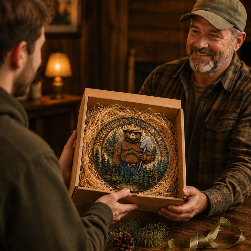 🐻Bear Wall Decor with "Only You Can Prevent Wildfires" Theme🪓