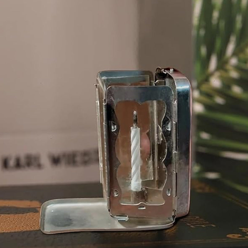 Fällbar fackellykta med stearinljus