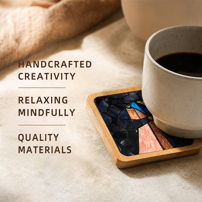 🎨DIY Mosaic Coaster Set – World-Famous Paintings Series: Handcrafted Creative Decal Artwork