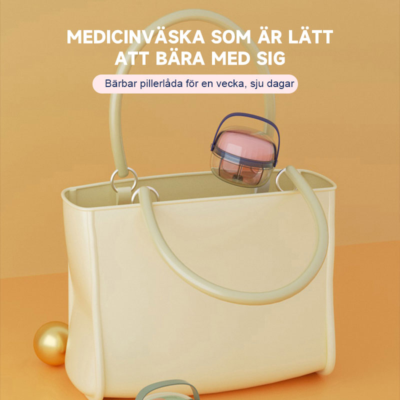 Bärbar pillerlåda för en vecka, sju dagar