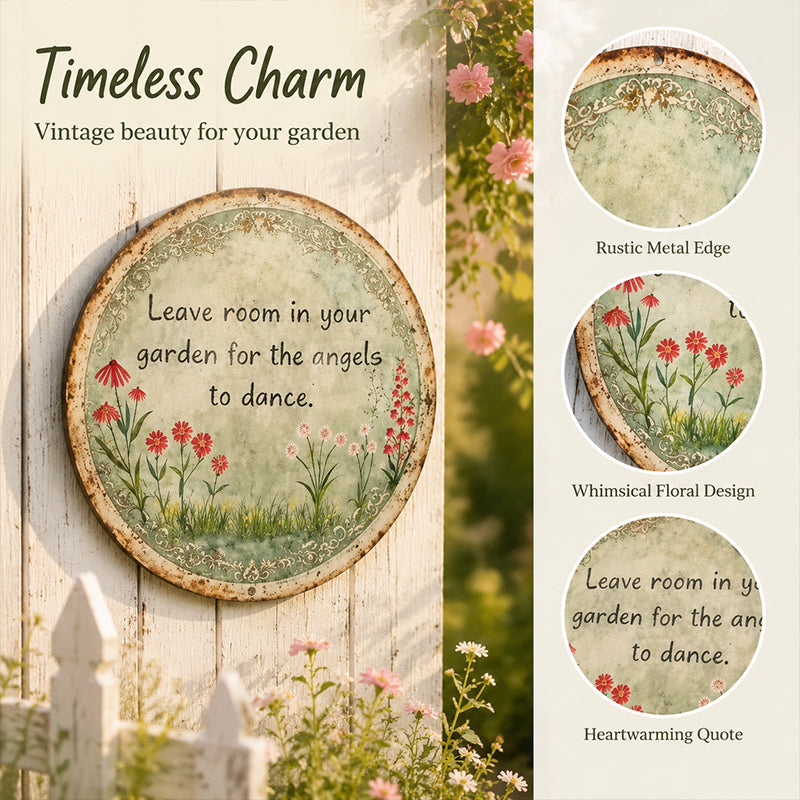 🌼 Angel Dance Round Metal Sign