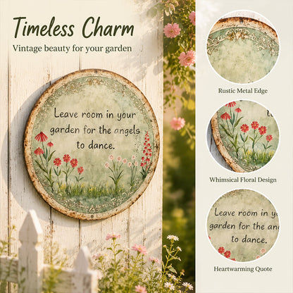 🌼 Angel Dance Round Metal Sign