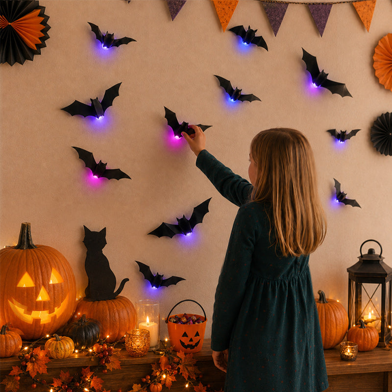 🦇 Halloween 3D Lighted Bats