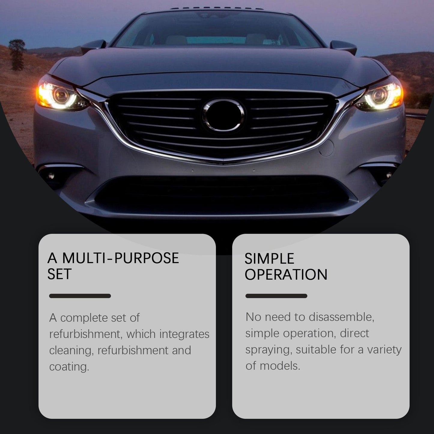 🛠️ Strålkastarrestaureringssats – Återställ klarhet, kör säkrare!