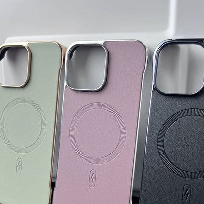 Ramlöst Läder Magnetiskt Elektropläterat Mobiltelefonfodral