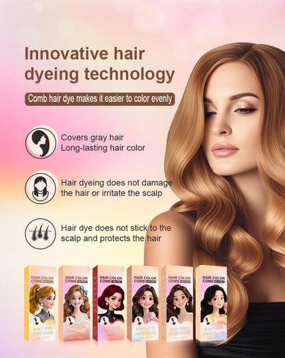 🧴3-in-1 hair dye comb | Easy hair dyeing at home with a built-in brush