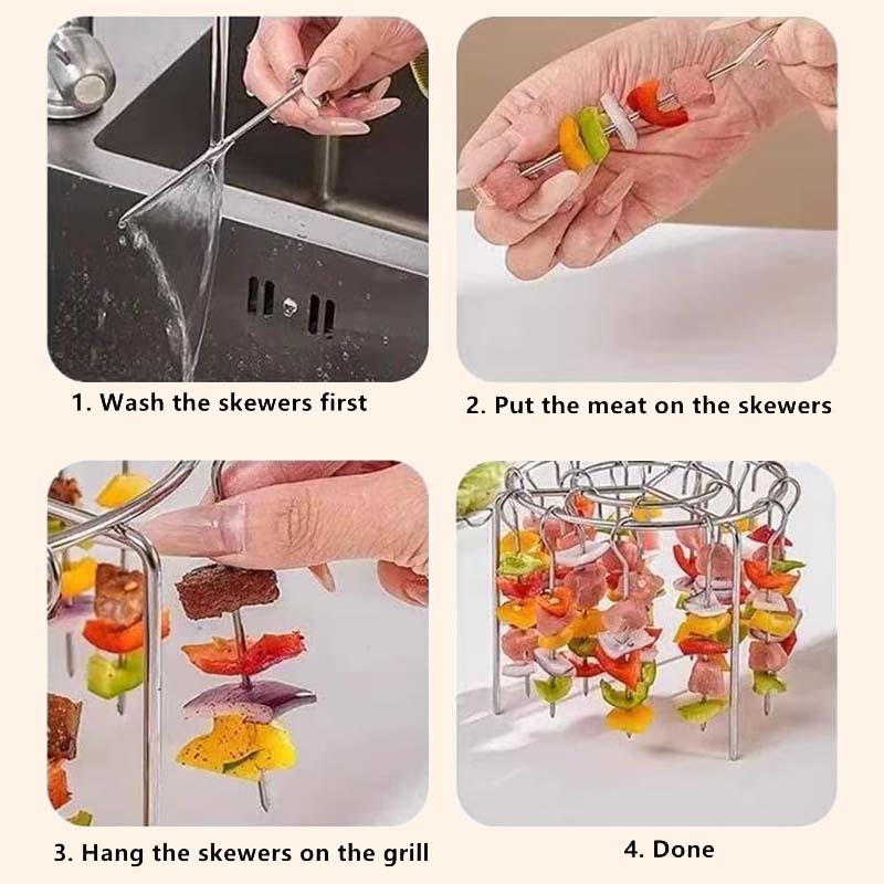 🔥 Air Fryer Skewer Rack | 360 ° jämn matlagning, krispig och saftig 🍢