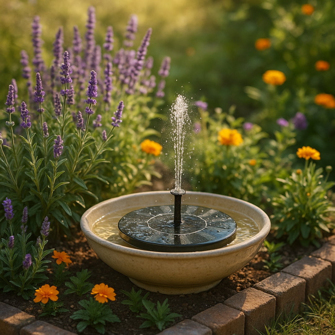 The solar fountain for vibrant gardens