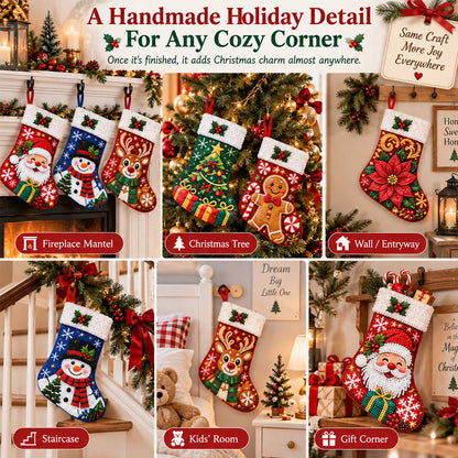 DIY Diamond Painting Christmas Stocking Kit - 6 Designs