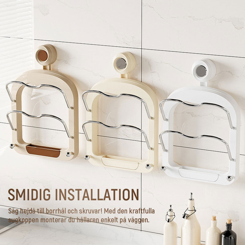 Väggmonterad Sugkopp Stansfri Grytlockshållare