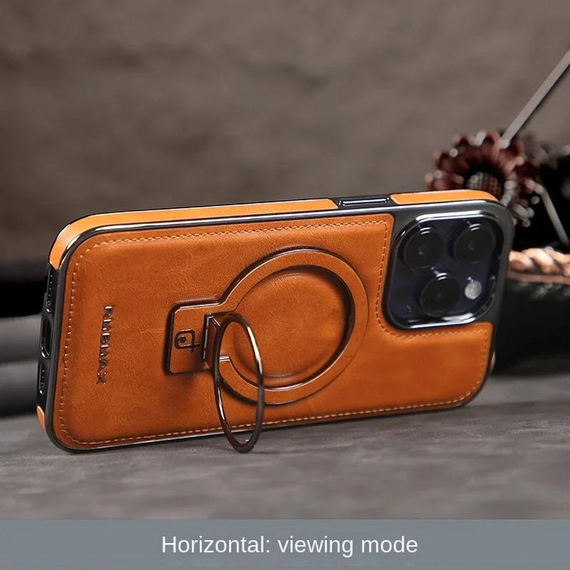 Läder Magnetisk hållare Mobiltelefonfodral