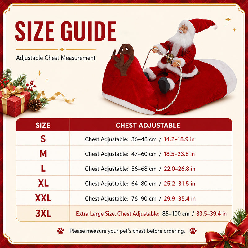 🎄 Santa Rider Pet Christmas Costume
