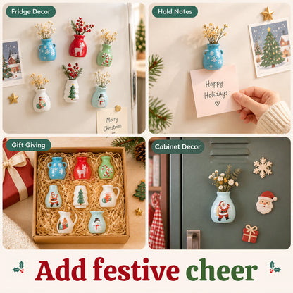 Christmas Mini Vase Fridge Magnets