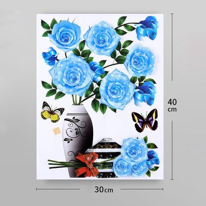 Väggklistermärke med 3D-simulering av vas