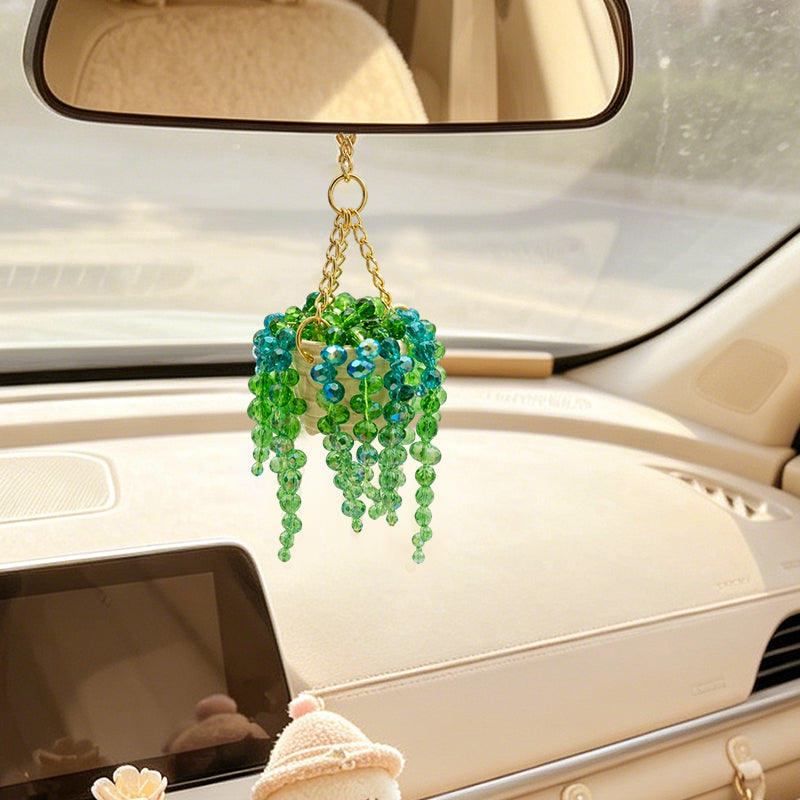 Sun-Kissed Beaded Succulent Hanging Decoration