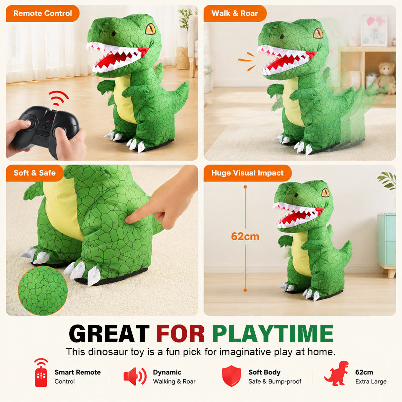 🦖 Remote-Control Inflatable T-Rex Toy for Kids