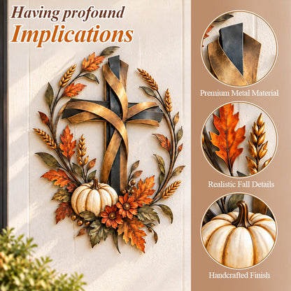 🍂✝️ Autumn Cross – Fall Harvest Wall Decor