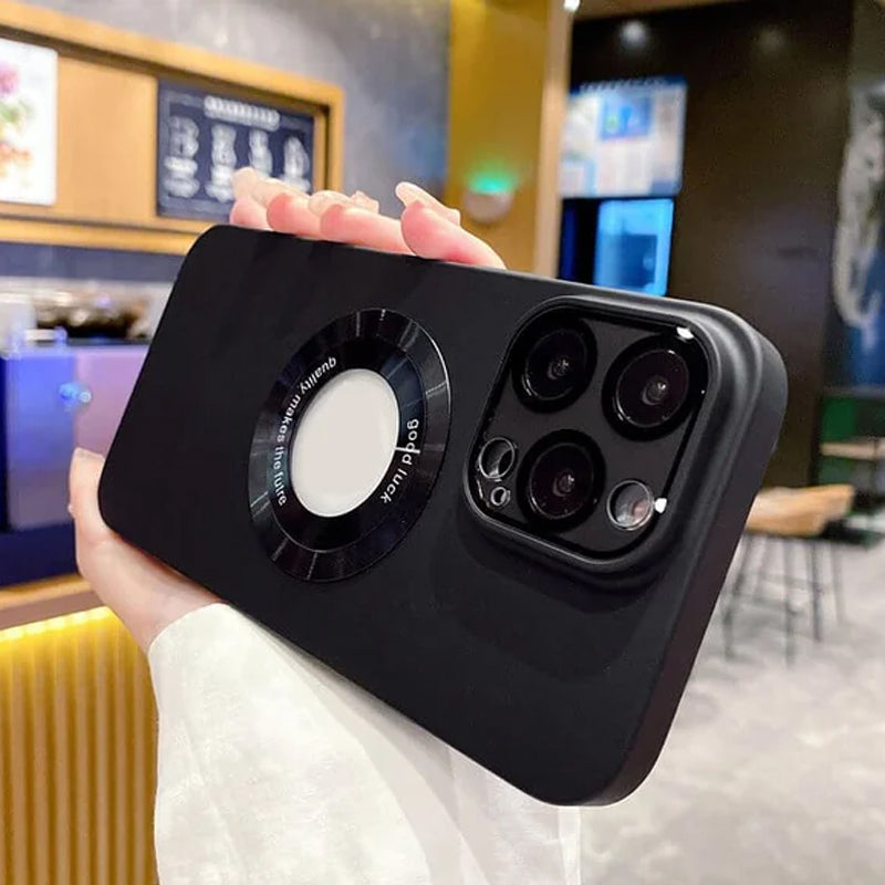 Mobilskal Allt-i-ett Linsfilm Läckagetikett Magnetiskt sug Frostat Komplett paket Skyddshölje