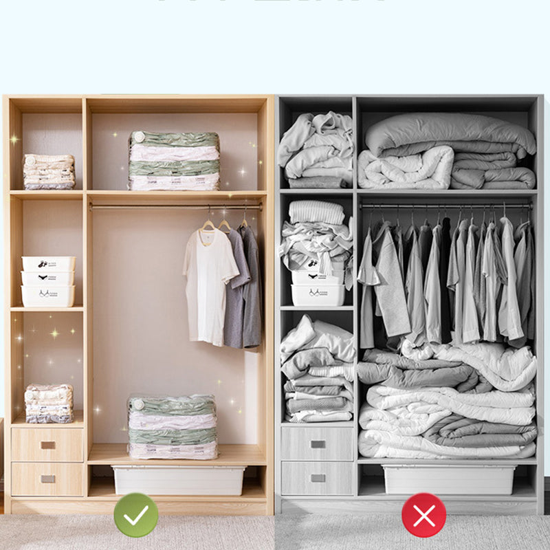 Återanvändbara förvaringspåsar med vakuumfri kompression