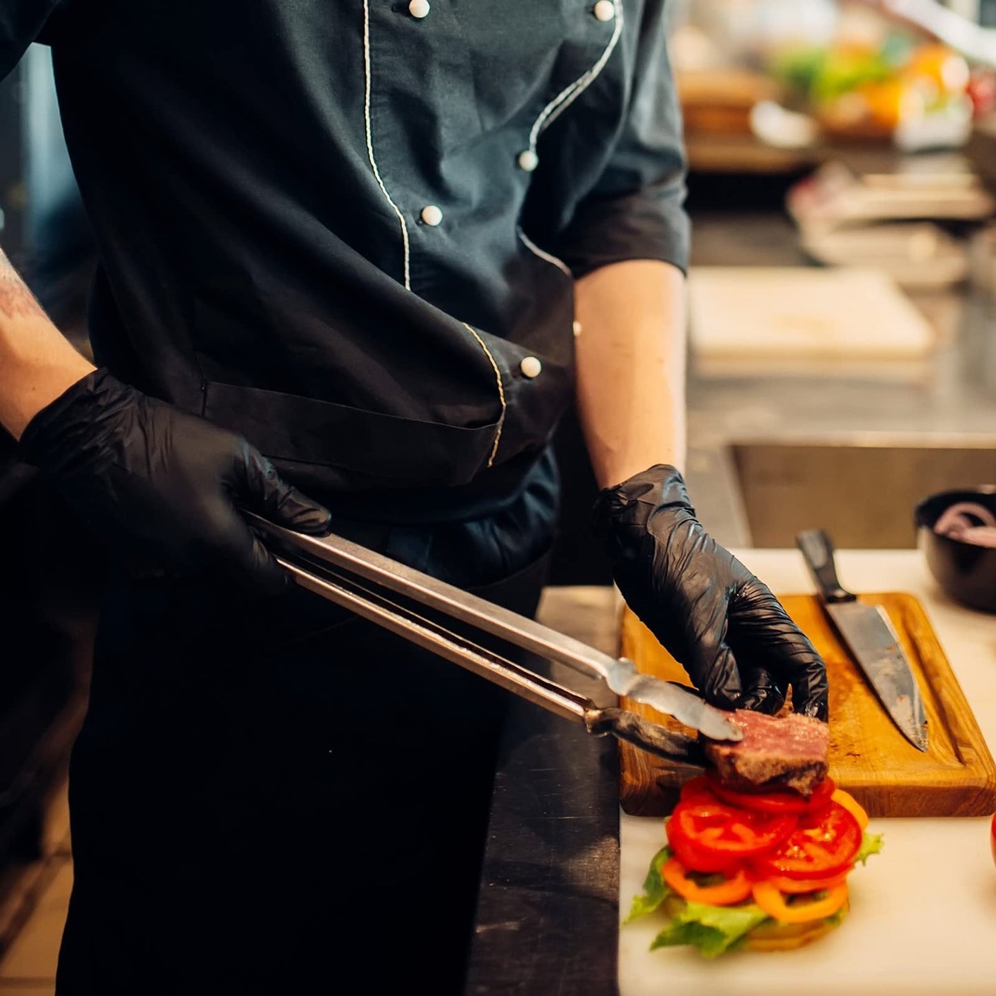 100/50-pack svarta engångshandskar av nitril