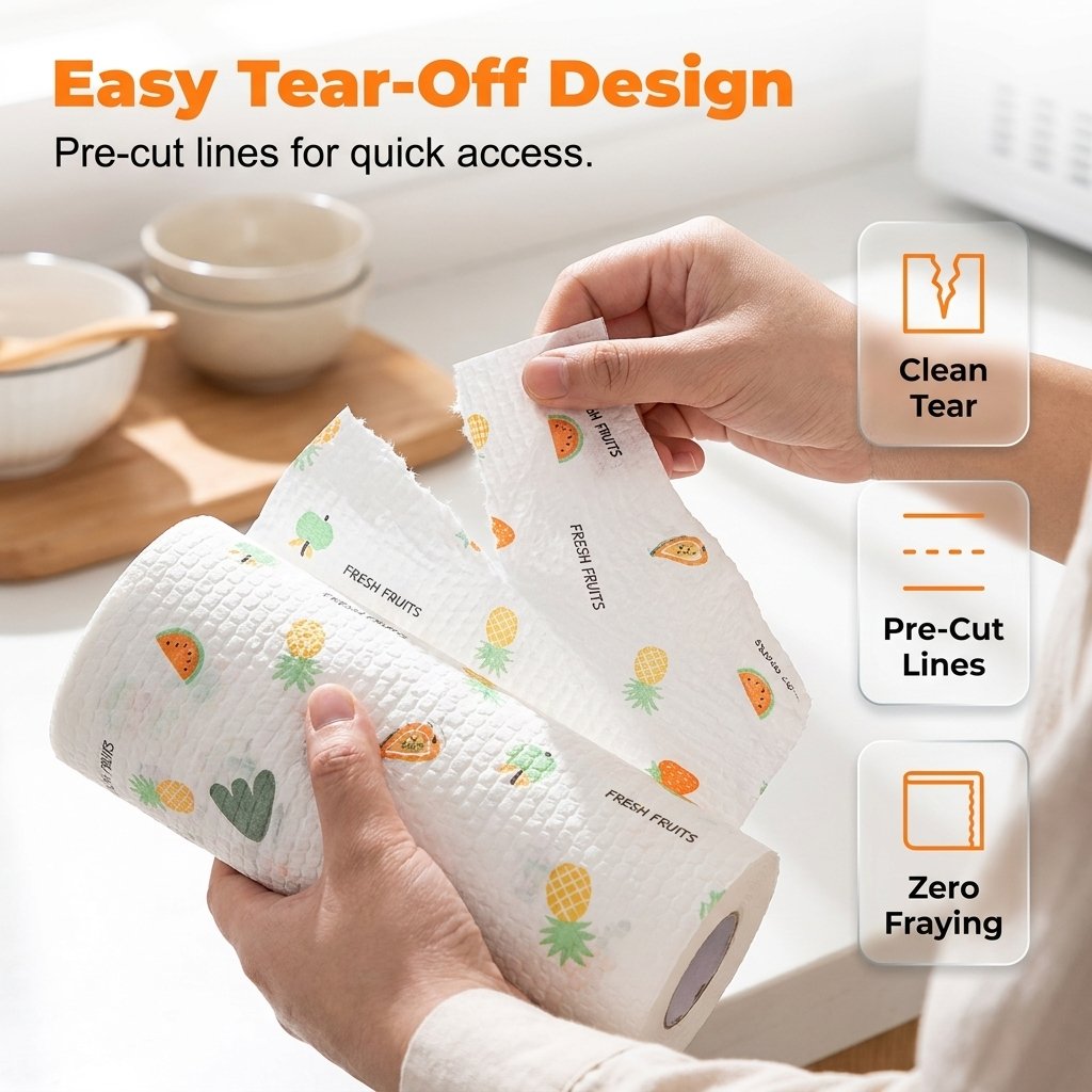 🔥 Roll of 50 reusable cleaning wipes – Wash, reuse and clean more for less 🌿