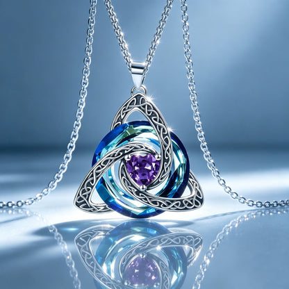 ✨Birthstone Celtic Trinity Knot Necklace – Meaningful Symbol of Love & Connection ❤️