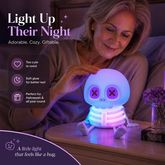 💀Charming Silicone Skeleton Color Changing Bedside Night Light