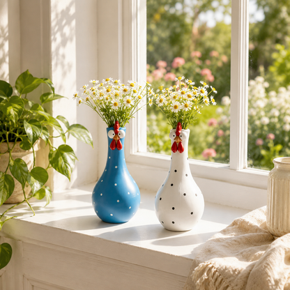 Cluck & Bloom-Whimsical Chicken Flower Vase