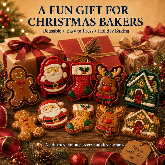 🎄8-Design Christmas Mini Pie Mold Collection| Reusable Embossed Molds