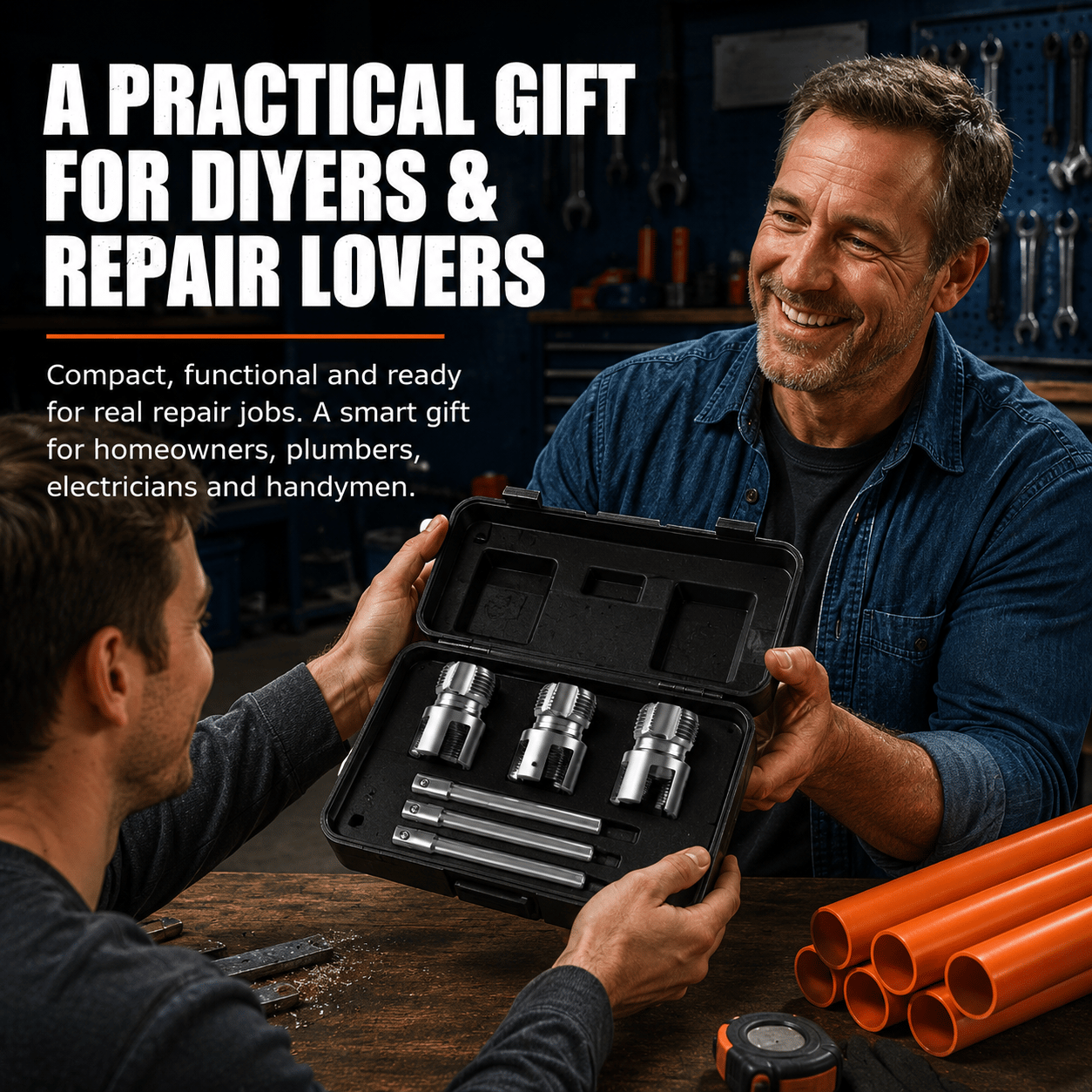🔧 Drill-Powered Pipe Threading Tool Kit